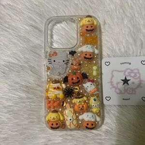 Handmade iPhone 16 Pro Junk Case Halloween Spooky Hello Kitty Cinnamoroll Y2K